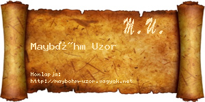 Mayböhm Uzor névjegykártya